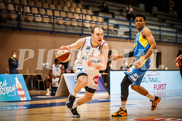 Basketball, bet-at-home Basketball Superliga 2020/21, Viertelfinale Spiel 3, Oberwart Gunners, SKN St. Pölten, Sebastian Käferle (7)