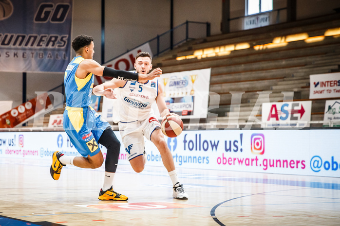 Basketball, bet-at-home Basketball Superliga 2020/21, Viertelfinale Spiel 3, Oberwart Gunners, SKN St. Pölten, Ignas Fiodorovas (5)