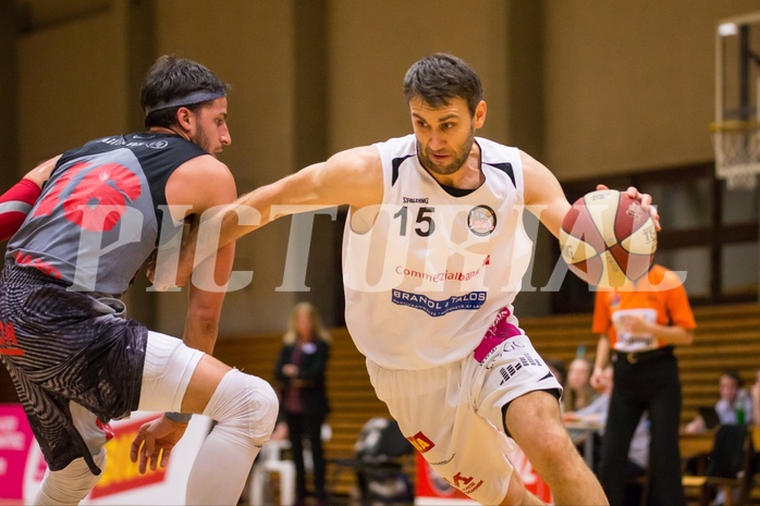 Basketball, 2.Bundesliga, Grunddurchgang 10.Runde, Mattersburg Rocks, Villach Raiders, Ramiz Suljanovic (15)