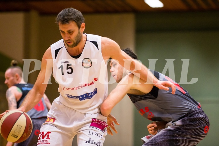 Basketball, 2.Bundesliga, Grunddurchgang 10.Runde, Mattersburg Rocks, Villach Raiders, Ramiz Suljanovic (15), Erik Rhinehart (11)