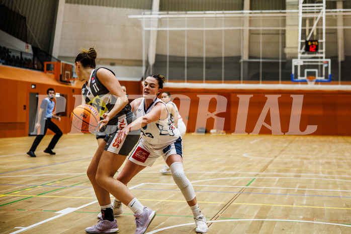 Basketball, Win2Day Basketball Damen Superliga 2024/25, Grunddurchgang 9.Runde, Vienna Timberwolves, Klosterneuburg Duchess, Iva Sanseovic (11), Lea Feitl (33)