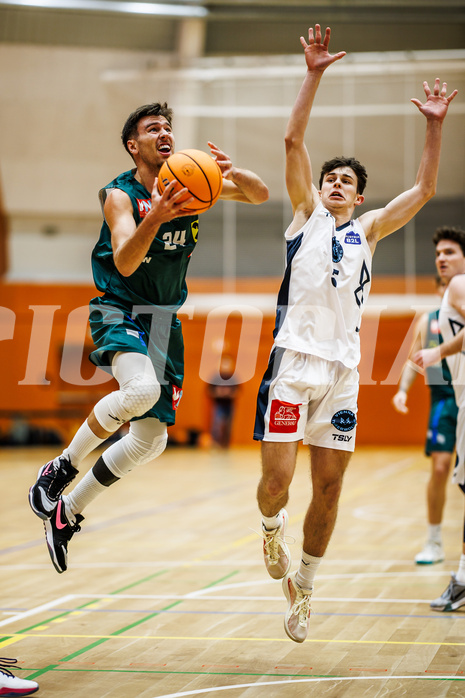Basketball, Basketball Zweite Liga 2024/25, Grunddurchgang 12.Runde, Vienna Timberwolves, Dornbirn Lions, Eduard Nogues (24), Jakob Konzet (5)