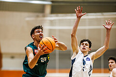Basketball, Basketball Zweite Liga 2024/25, Grunddurchgang 12.Runde, Vienna Timberwolves, Dornbirn Lions, Eduard Nogues (24), Jakob Konzet (5)