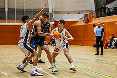Basketball, Basketball Zweite Liga 2024/25, Grunddurchgang 12.Runde, Vienna Timberwolves, Dornbirn Lions, Armin Karian (7), Davids Grinbergs (11), Jakob Konzet (5)