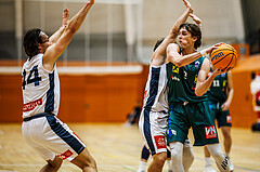 Basketball, Basketball Zweite Liga 2024/25, Grunddurchgang 12.Runde, Vienna Timberwolves, Dornbirn Lions, Ivor Kuresevic (44), Pauls Miglinieks (2)