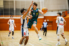 Basketball, Basketball Zweite Liga 2024/25, Grunddurchgang 12.Runde, Vienna Timberwolves, Dornbirn Lions, Armin Karian (7), Davids Grinbergs (11)