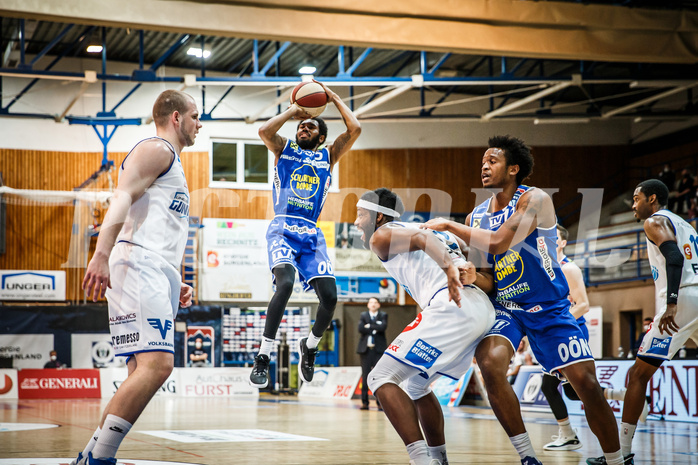 Basketball, bet-at-home Basketball Superliga 2020/21, Halbfinale Spiel 4, Oberwart Gunners, Gmunden Swans, Jaylon Tate (5)
