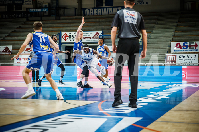 Basketball, bet-at-home Basketball Superliga 2020/21, Halbfinale Spiel 4, Oberwart Gunners, Gmunden Swans, Quincy Diggs (13)