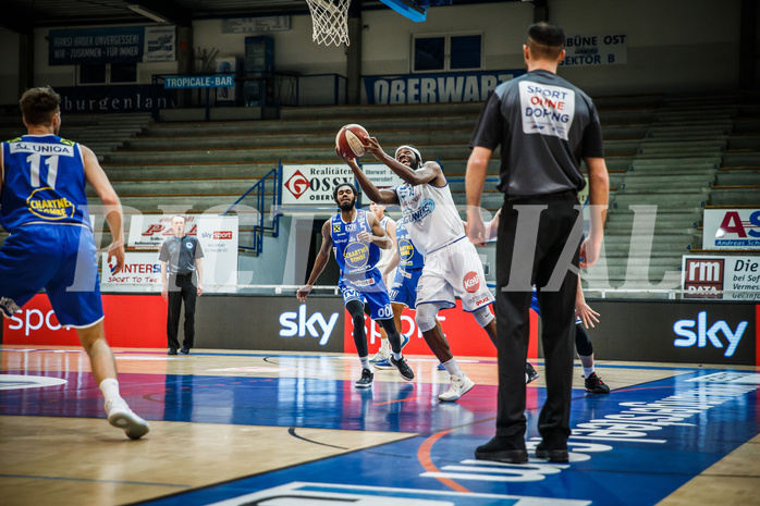 Basketball, bet-at-home Basketball Superliga 2020/21, Halbfinale Spiel 4, Oberwart Gunners, Gmunden Swans, Quincy Diggs (13)