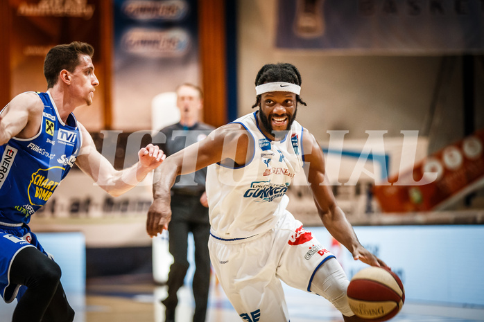 Basketball, bet-at-home Basketball Superliga 2020/21, Halbfinale Spiel 4, Oberwart Gunners, Gmunden Swans, Quincy Diggs (13)