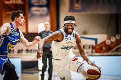Basketball, bet-at-home Basketball Superliga 2020/21, Halbfinale Spiel 4, Oberwart Gunners, Gmunden Swans, Quincy Diggs (13)