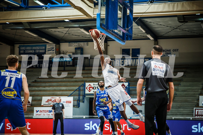 Basketball, bet-at-home Basketball Superliga 2020/21, Halbfinale Spiel 4, Oberwart Gunners, Gmunden Swans, Quincy Diggs (13)