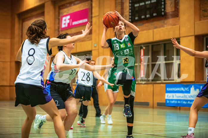 Basketball, Win2Day Basketball Damen Superliga 2022/23, Grunddurchgang 7.Runde, Vienna United, UBI Holding Graz, Nika Cic (18)