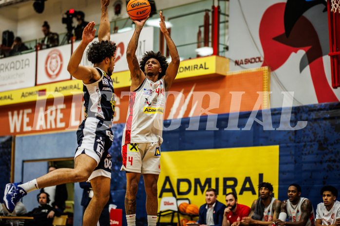 Basketball, win2day Basketball Superliga 2023/24, 4.Plazierungsrunde, Traiskirchen Lions, Gmunden Swans, Demarcus Demonia (4)