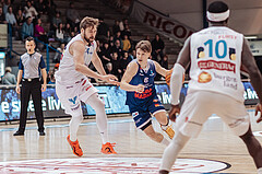 Basketball, Basketball Superliga 2023/24 , Qualifikationsrunde 4, Oberwart Gunners, BBC Nord Dragonz, Daniel Koeppel (14), Valentin Pasterk (6), Munis Tutu (10)