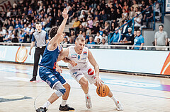 Basketball, Basketball Superliga 2023/24 , Qualifikationsrunde 4, Oberwart Gunners, BBC Nord Dragonz, Tyler Stewart (4), Edi Patekar (9)