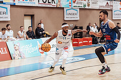 Basketball, Basketball Superliga 2023/24 , Qualifikationsrunde 4, Oberwart Gunners, BBC Nord Dragonz, Derrek Brooks (11), Tino Sebalj (13)