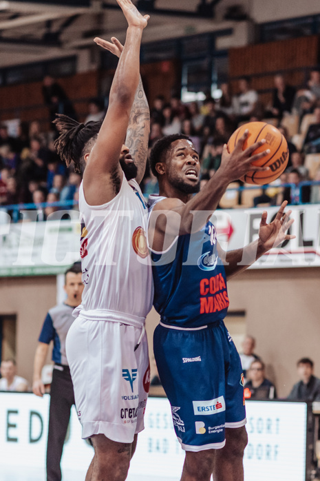Basketball, Basketball Superliga 2023/24 , Qualifikationsrunde 4, Oberwart Gunners, BBC Nord Dragonz, Kris Monroe (13), Austen Awosika (10)