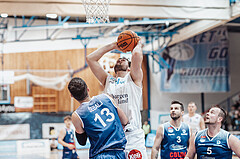 Basketball, Basketball Superliga 2023/24 , Qualifikationsrunde 4, Oberwart Gunners, BBC Nord Dragonz, Tino Sebalj (13), Daniel Koeppel (14)