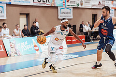 Basketball, Basketball Superliga 2023/24 , Qualifikationsrunde 4, Oberwart Gunners, BBC Nord Dragonz, Derrek Brooks (11), Tino Sebalj (13)