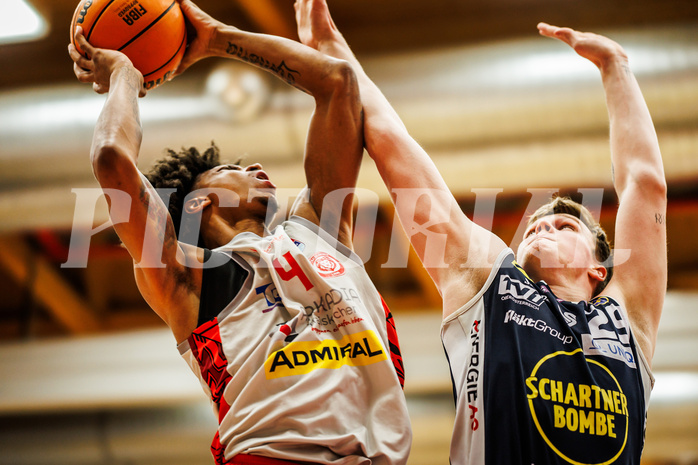 Basketball, win2day Basketball Superliga 2023/24, 4.Plazierungsrunde, Traiskirchen Lions, Gmunden Swans, Demarcus Demonia (4)