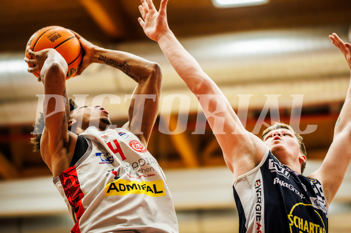 Basketball, win2day Basketball Superliga 2023/24, 4.Plazierungsrunde, Traiskirchen Lions, Gmunden Swans, Demarcus Demonia (4)