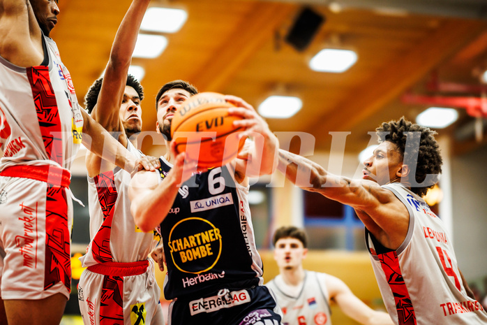 Basketball, win2day Basketball Superliga 2023/24, 4.Plazierungsrunde, Traiskirchen Lions, Gmunden Swans, Daniel Friedrich (6)