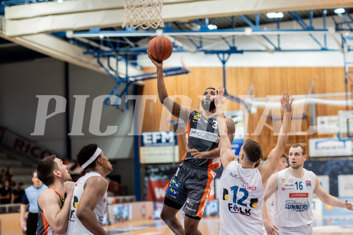 Basketball, Basketball Superliga 2022/23, Viertelfinale Spiel 1, Oberwart Gunners, Klosterneuburg Dukes, Arnold Fripp (3), Jonathan Knessl (12), Renato Poljak (16)