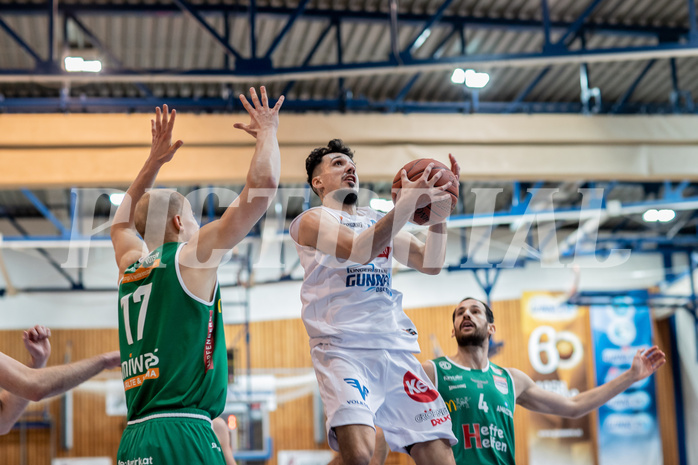 Basketball, Basketball Superliga 2022/23, Grunddurchgang Runde 21 , Oberwart Gunners, Kapfenberg Bulls, David V