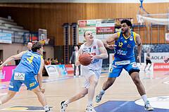 Basketball, Basketball Superliga 2022/23, Grunddurchgang Runde 20 , Oberwart Gunners, Flyers Wels, Felix Angerbauer (4), Sebastian K