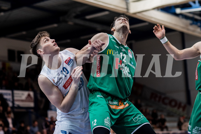 Basketball, Basketball Superliga 2022/23, Grunddurchgang Runde 21 , Oberwart Gunners, Kapfenberg Bulls, Brock Gardner (10), Nemanja Krstic (12)