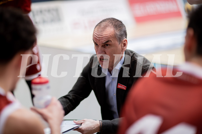 Basketball, Basketball Superliga 2022/23, Grunddurchgang Runde 20 , Oberwart Gunners, Flyers Wels, Radomir Mijanovic (Head Coach)