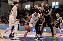 Basketball, Basketball Superliga 2022/23, Platzierungsrunde 5, Oberwart Gunners, Flyers Wels, John Joseph Rauch (11), Rob Howard (5), Arvydas Gydra (13), Donovan Smith (1)