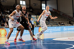 Basketball, Basketball Superliga 2022/23, Platzierungsrunde 5, Oberwart Gunners, Flyers Wels, Rob Howard (5), Christian von Fintel (27), Edi Patekar (9)