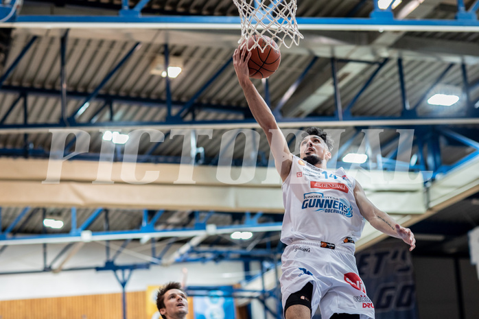 Basketball, Basketball Superliga 2022/23, Grunddurchgang Runde 21 , Oberwart Gunners, Kapfenberg Bulls, Derek Hanes (14)