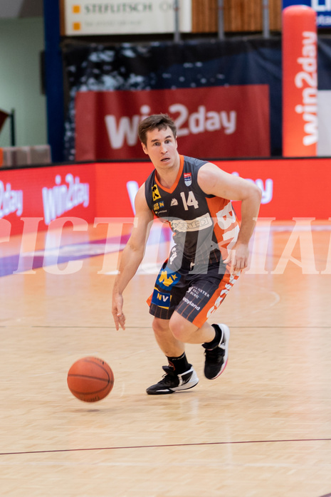 Basketball, Basketball Superliga 2022/23, Viertelfinale Spiel 3, Oberwart Gunners, Klosterneuburg Dukes, Valentin Bauer (14)