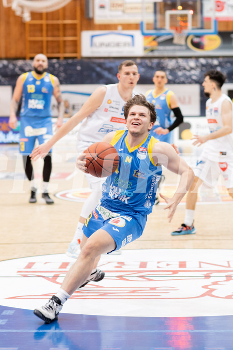 Basketball, Basketball Superliga 2022/23, Grunddurchgang Runde 20 , Oberwart Gunners, Flyers Wels, Felix Angerbauer (4)