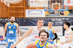 Basketball, Basketball Superliga 2022/23, Grunddurchgang Runde 20 , Oberwart Gunners, Flyers Wels, Felix Angerbauer (4)