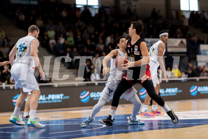 Basketball, Basketball Superliga 2022/23, Platzierungsrunde 3, Oberwart Gunners, BC Vienna, Renato Poljak (16), Magdy Aboud-Ahmed(6), Bogic Vujosevic (5)