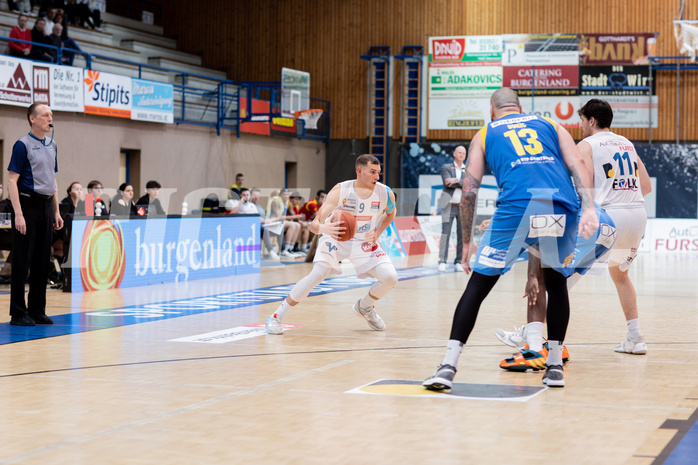 Basketball, Basketball Superliga 2022/23, Grunddurchgang Runde 20 , Oberwart Gunners, Flyers Wels, Edi Patekar (9), Nebojsa Dukic (13), John Joseph Rauch (11)