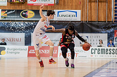 Basketball, Basketball Superliga 2022/23, Platzierungsrunde 3, Oberwart Gunners, BC Vienna, Jonathan Wess (4), Jahenns Manigat (21)
