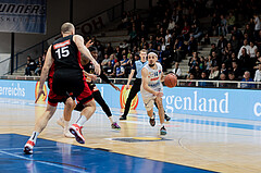 Basketball, Basketball Superliga 2022/23, Platzierungsrunde 3, Oberwart Gunners, BC Vienna, Nemanja Milosevic (15), Derek Hanes (14)