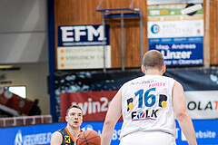 Basketball, Basketball Superliga 2022/23, Platzierungsrunde 10, Oberwart Gunners, Klosterneuburg Dukes, Clemens Leydolf (9), Renato Poljak (16)