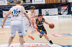 Basketball, Basketball Superliga 2022/23, Platzierungsrunde 10, Oberwart Gunners, Klosterneuburg Dukes, Renato Poljak (16), Florian Koeppel (8), Valentin Bauer (14)