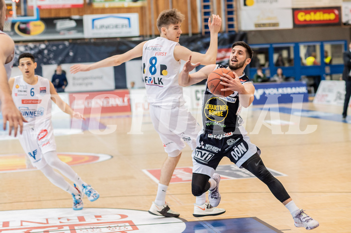 Basketball, Basketball Superliga 2022/23, 1. Platzierungsrunde, Oberwart Gunners, Gmunden Swans, Florian Koeppel (8), Daniel Friedrich (6)