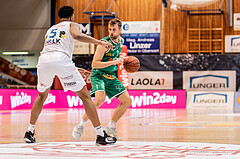 Basketball, Basketball Superliga 2022/23, Grunddurchgang Runde 21 , Oberwart Gunners, Kapfenberg Bulls, Rob Howard (5), Sean Flood (1)