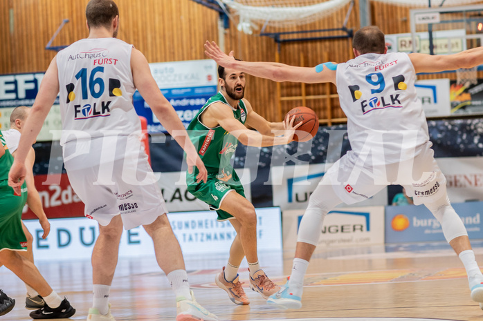 Basketball, Basketball Superliga 2022/23, Grunddurchgang Runde 21 , Oberwart Gunners, Kapfenberg Bulls, Renato Poljak (16), Milos Latkovic (4), Edi Patekar (9)