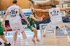 Basketball, Basketball Superliga 2022/23, Grunddurchgang Runde 21 , Oberwart Gunners, Kapfenberg Bulls, Renato Poljak (16), Milos Latkovic (4), Edi Patekar (9)