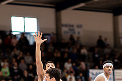 Basketball, Basketball Superliga 2022/23, Platzierungsrunde 3, Oberwart Gunners, BC Vienna, Magdy Aboud-Ahmed(6), Bogic Vujosevic (5)