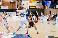 Basketball, Basketball Superliga 2022/23, Platzierungsrunde 10, Oberwart Gunners, Klosterneuburg Dukes, Jonathan Knessl (12), Predrag Miletic (8), Renato Poljak (16)